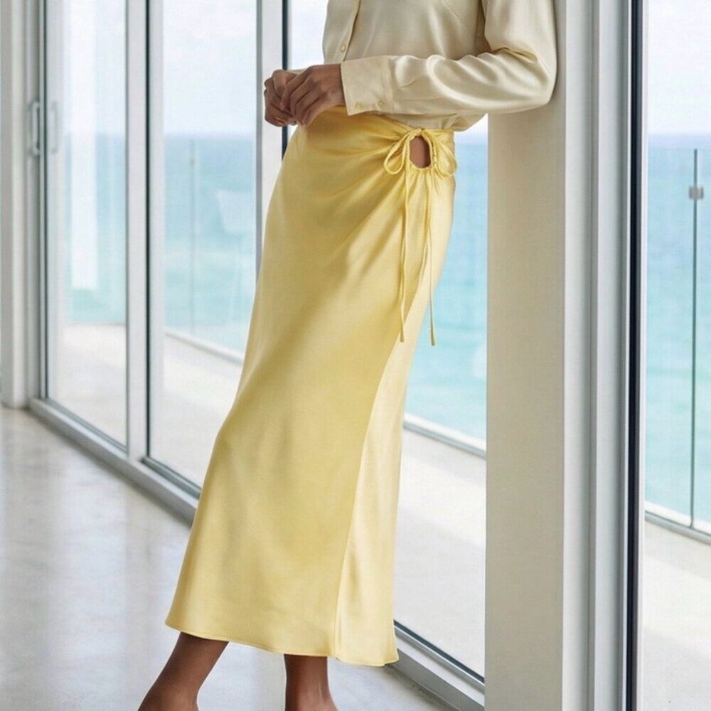 NWT Rumored Elegant Yellow Midi Skirt